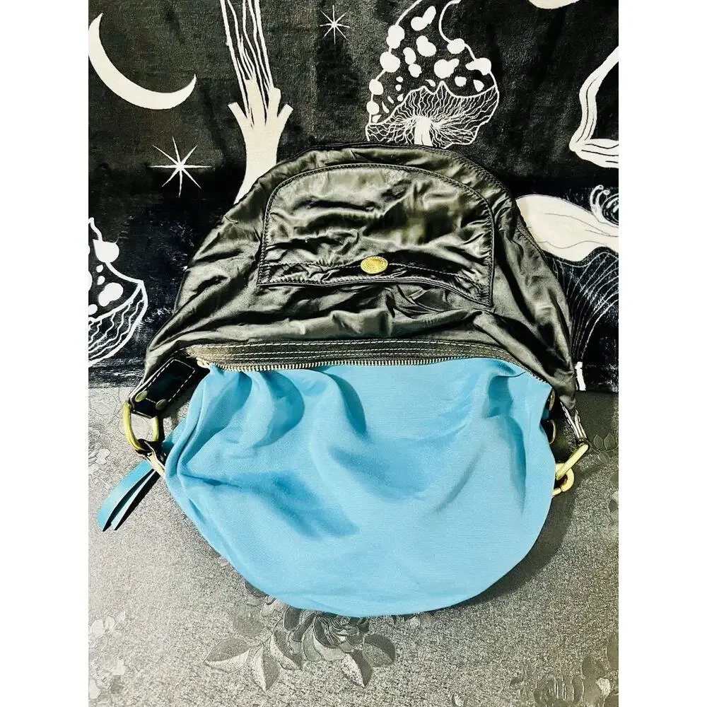 Coach Hampton Hobo Crescent #116 M05Q-116 Black Nylon Teal Y2K 2005